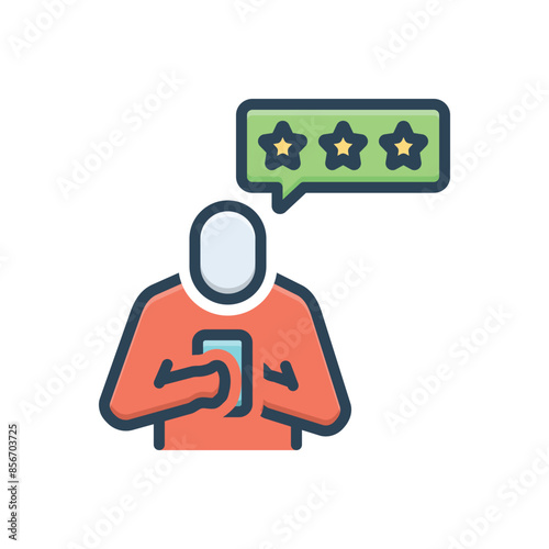 Color illustration icon for give feedback