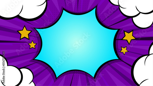 Abstract comic book pop art cartoon background with blank speech bubble vector illustration