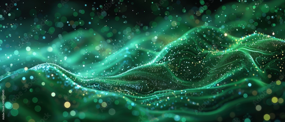 Abstract Green Glitter Background.
