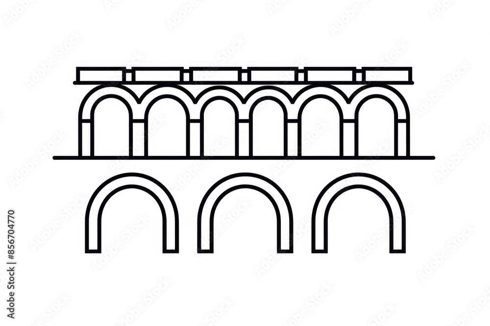 A simple illustration of a bridge in monochrome tones A simple illustration of a bridge in monochrome tones