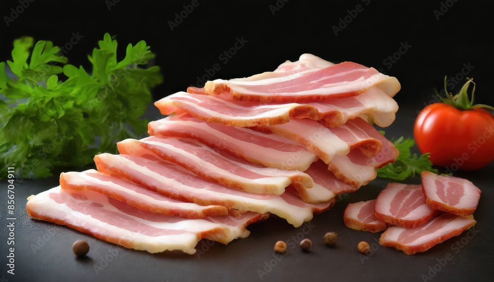 Bacon is cured pork belly or back, typically fried or grilled for breakfast. Bacon is cured pork belly or back, typically fried or grilled for breakfast.