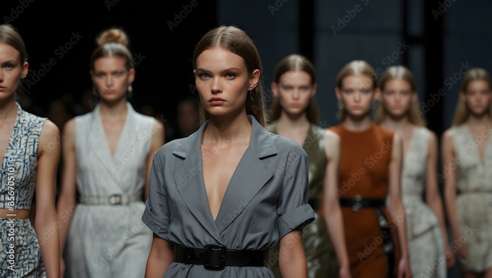 Fototapeta premium The edgy sophistication of a modern fashion runway show ai-generated