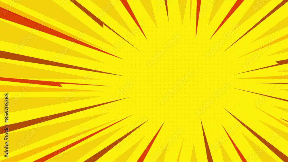 Gradient zoom effect background, Colorful flat comic style background, Comic pattern with halftone Gradient zoom effect background, Colorful flat comic style background, Comic pattern with halftone