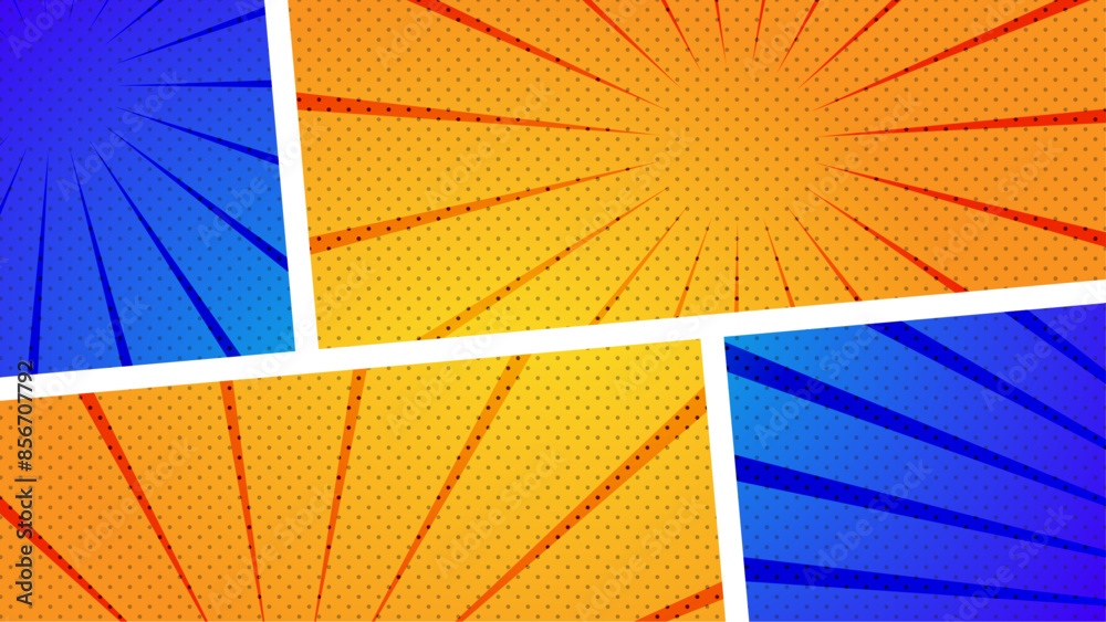 Obraz premium Comics book background in different colors