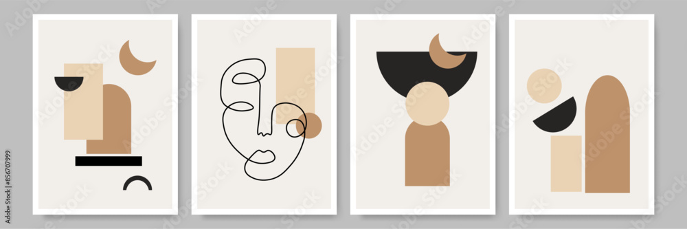 Boho wall art collection. Boho contemporary wall decoration