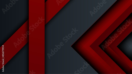 Triangle black and red background with deep shadow and texture luxury line background concept
