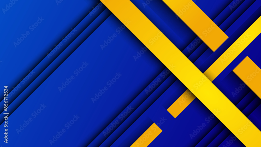 Modern geometric shapes background with blue and yellow color combination Modern geometric shapes background with blue and yellow color combination