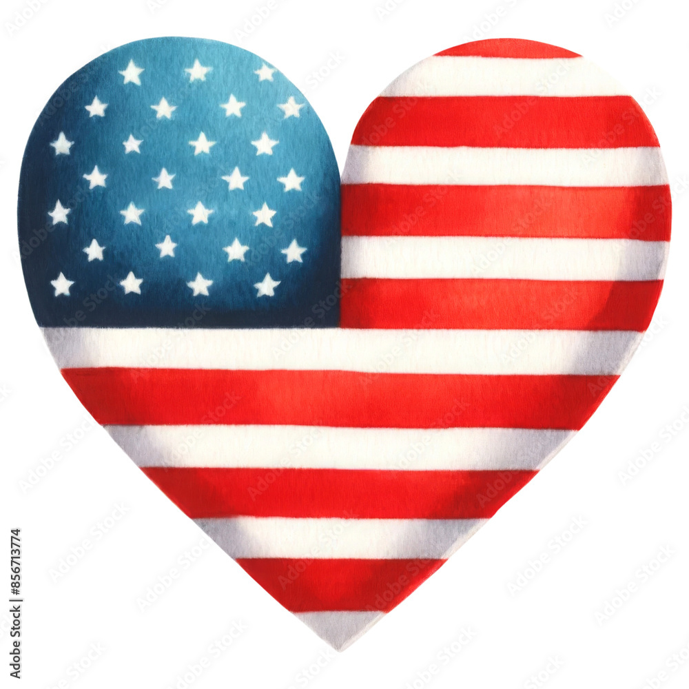 Heart-shaped American Flag Illustration Heart-shaped American Flag Illustration