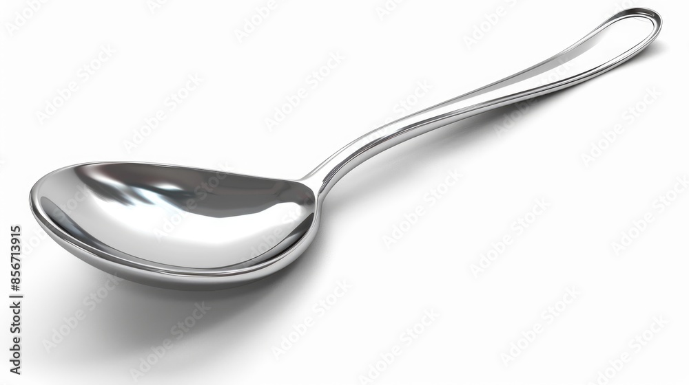 A single long-handled spoon placed on a white surface, ready for use A single long-handled spoon placed on a white surface, ready for use