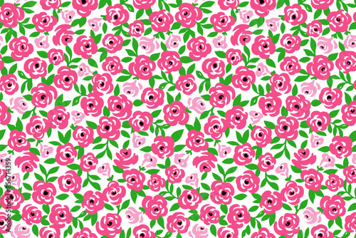 Wallpaper Mural Retro rose pattern. Seamless background. Cute floral pattern in the small flower. Torontodigital.ca