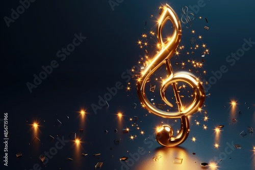 A sharp music note icon on a solid background photo