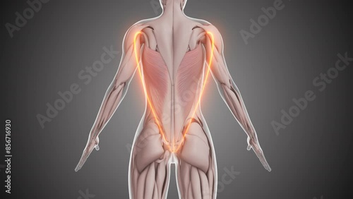 Animation of the latissimus dorsi muscles photo