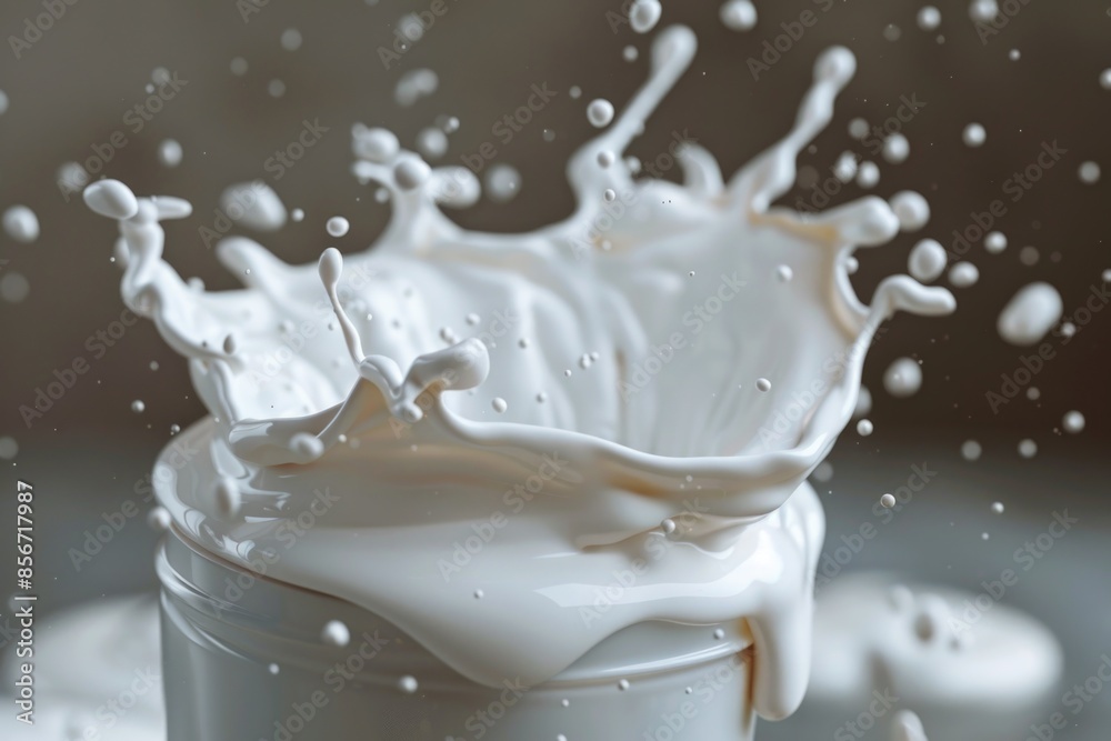 A close up shot of a glass of milk with creamy texture and white color