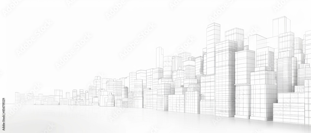 Abstract City Skyline Drawing in a minimalist style, featuring outlines of skyscrapers and urban buildings. Abstract City Skyline Drawing in a minimalist style, featuring outlines of skyscrapers and urban buildings.