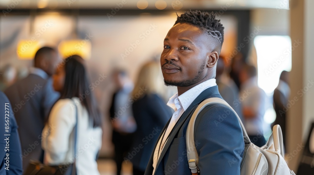 Naklejka premium Successful South African Businessman at Mining Conference in Johannesburg