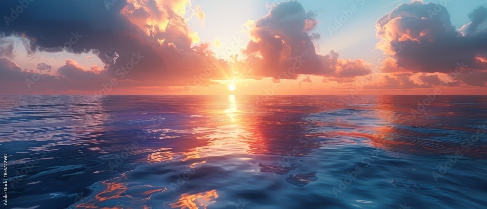 Fototapeta premium Sunset Reflection on Ocean Water.