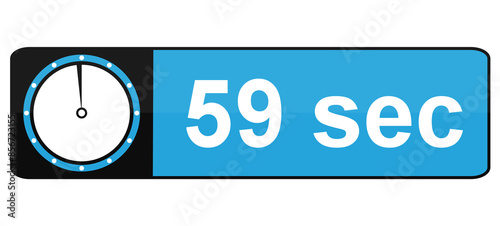 59 Sekunden - Blau schwarzer Banner Button mit Zeit