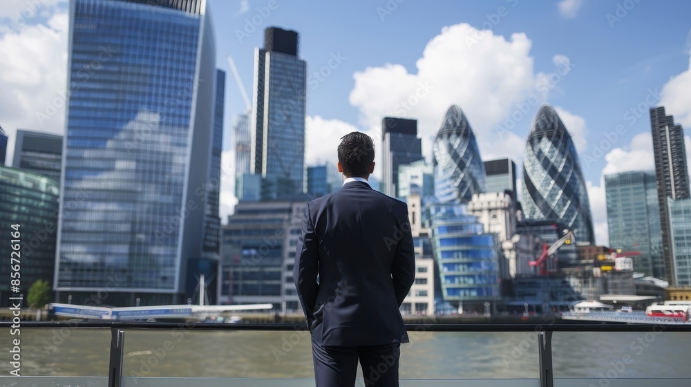 Successful British Businessman Networking at Financial Conference in Canary Wharf Successful British Businessman Networking at Financial Conference in Canary Wharf