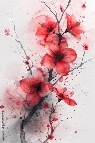 Elegant Watercolor Abstract Flower Picture Frame Design