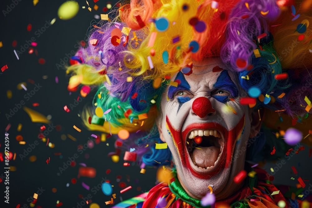 Colorful Joker on a Background Closeup - Ai Generated Colorful Joker on a Background Closeup - Ai Generated