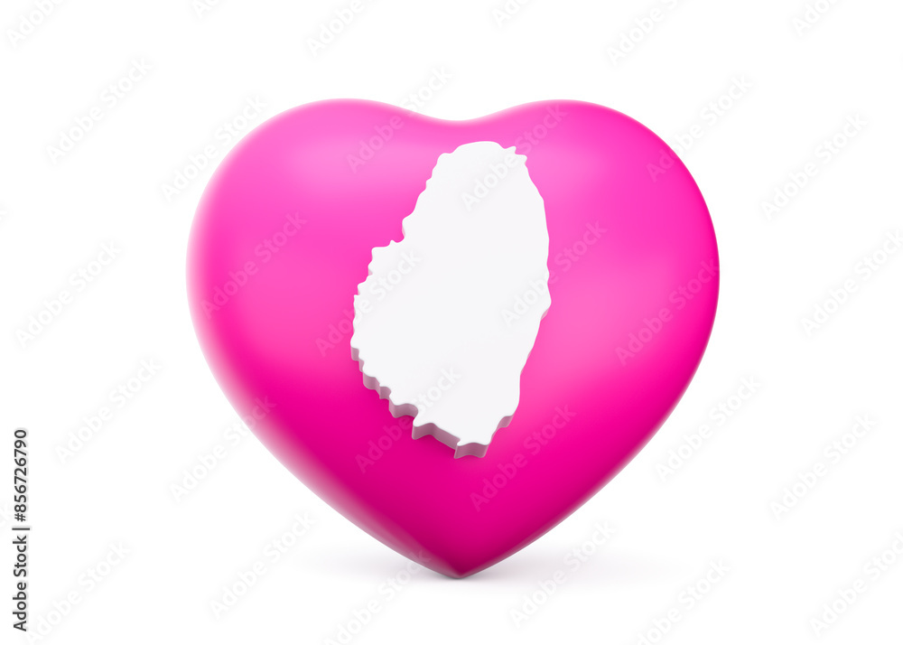 Pink Heart With White Map Of Saint Vincent And The Grenadines On White Background 3d Illustration Pink Heart With White Map Of Saint Vincent And The Grenadines On White Background 3d Illustration