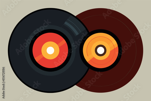 vinyl records on a textured background. The image creates a retro or vintage atmosphere, evoking nostalgia for the times when vinyl was the main medium of music.