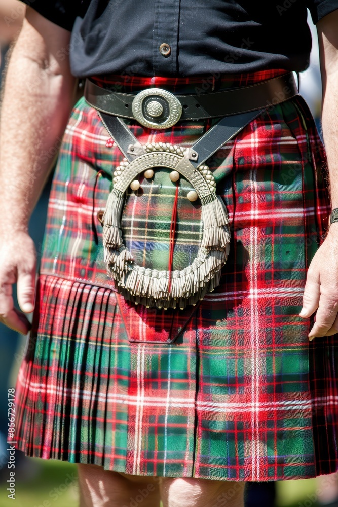 Highland Men in Traditional Scottish Kilts at a Cultural Event