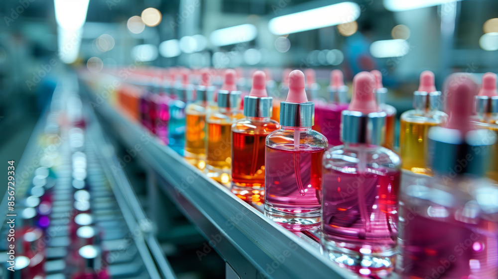 Automated conveyor belt system for cosmetic bottles with droppers: streamlining packaging and production Automated conveyor belt system for cosmetic bottles with droppers: streamlining packaging and production