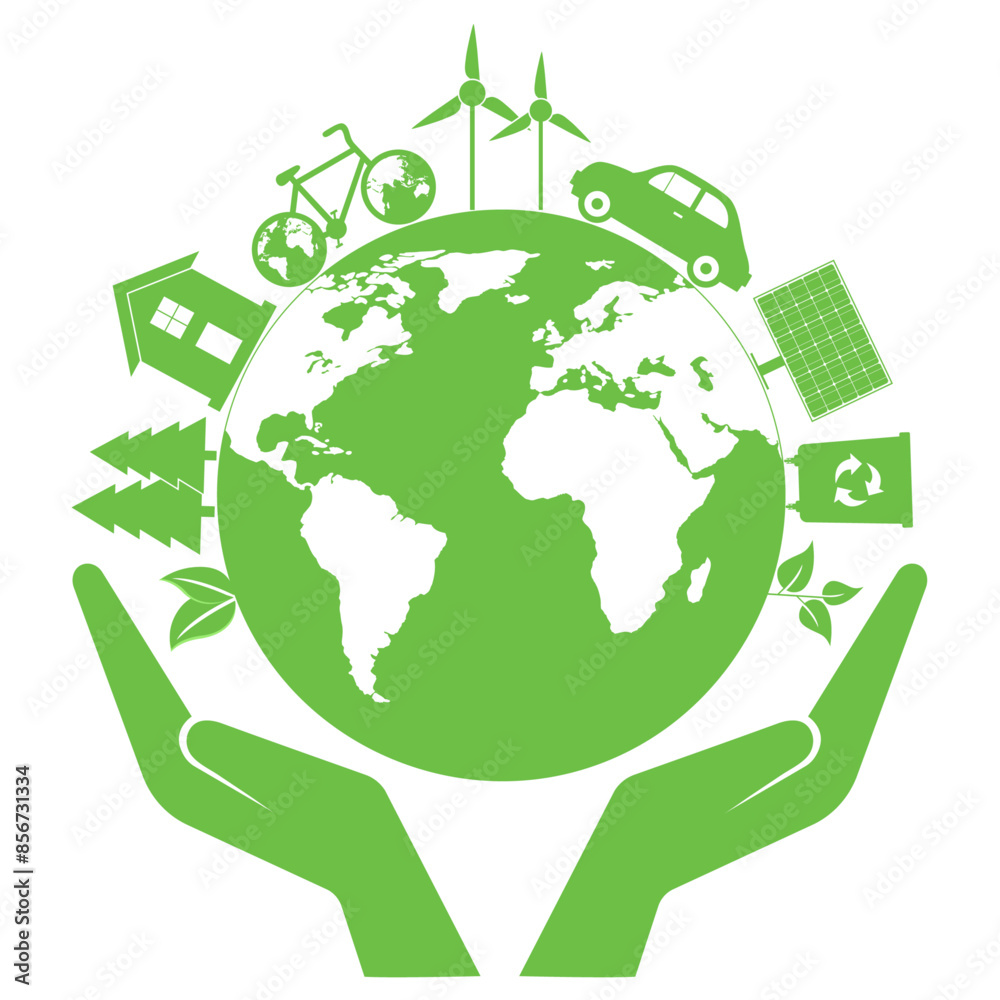 Ecology concept illustration.The globe in hands on a white background. Ecology concept illustration.The globe in hands on a white background.