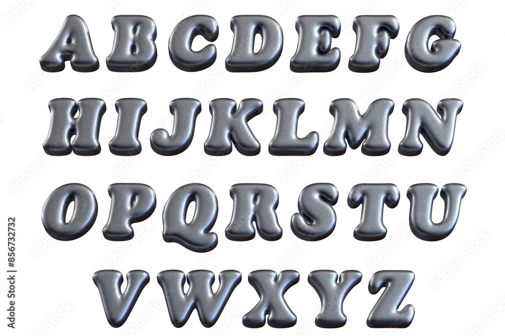 Y2K 3d silver metal Glitter Alphabet 3d Font Y2K 3d silver metal Glitter Alphabet 3d Font