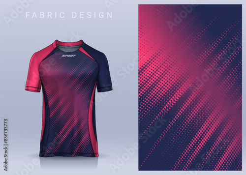 Fabric textile design for Sport t-shirt, Soccer jersey mockup for football club. uniform front view.	
