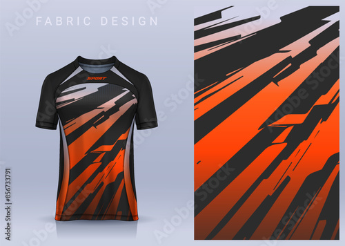 Fabric textile design for Sport t-shirt, Soccer jersey mockup for football club. uniform front view.	
