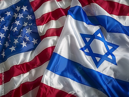 American USA Israel Flags