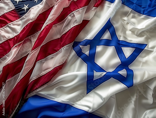 American USA Israel Flags