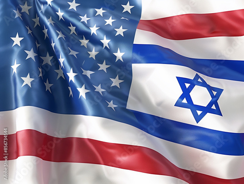 American USA Israel Flags