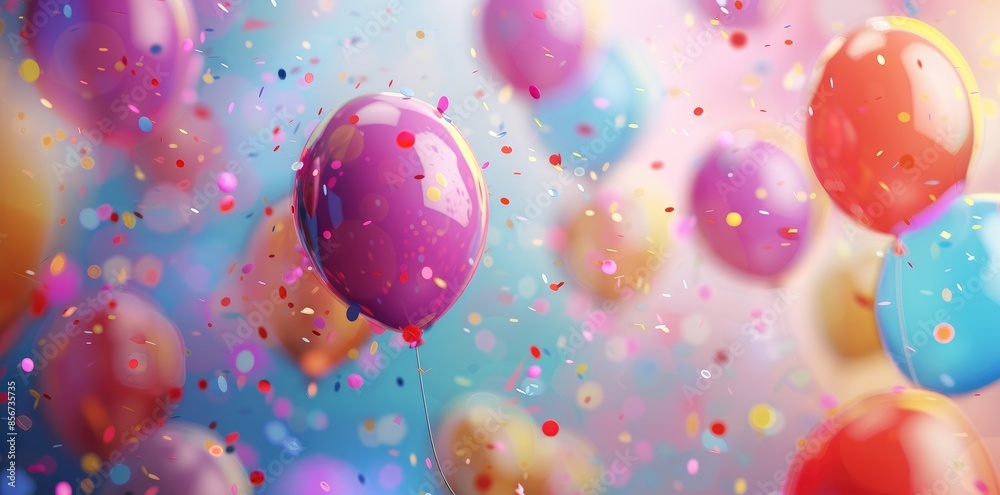 Ultra-Realistic Festive Background with Confetti, Stars, Balloons, and Ribbons - Horizontal, High Resolution, Copy Space, Joyous Celebrations Ultra-Realistic Festive Background with Confetti, Stars, Balloons, and Ribbons - Horizontal, High Resolution, Copy Space, Joyous Celebrations