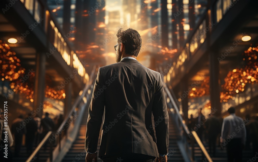The scene is set in a futuristic city with tall buildings and a busy atmosphere The scene is set in a futuristic city with tall buildings and a busy atmosphere