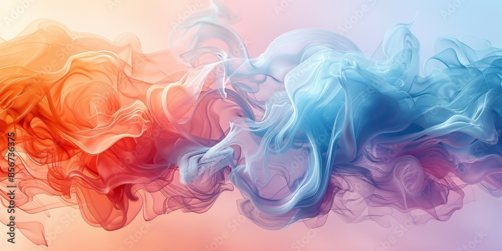 Delicate swirls of orange and blue smoke intertwine, creating a dreamy and ethereal visual display. Delicate swirls of orange and blue smoke intertwine, creating a dreamy and ethereal visual display.