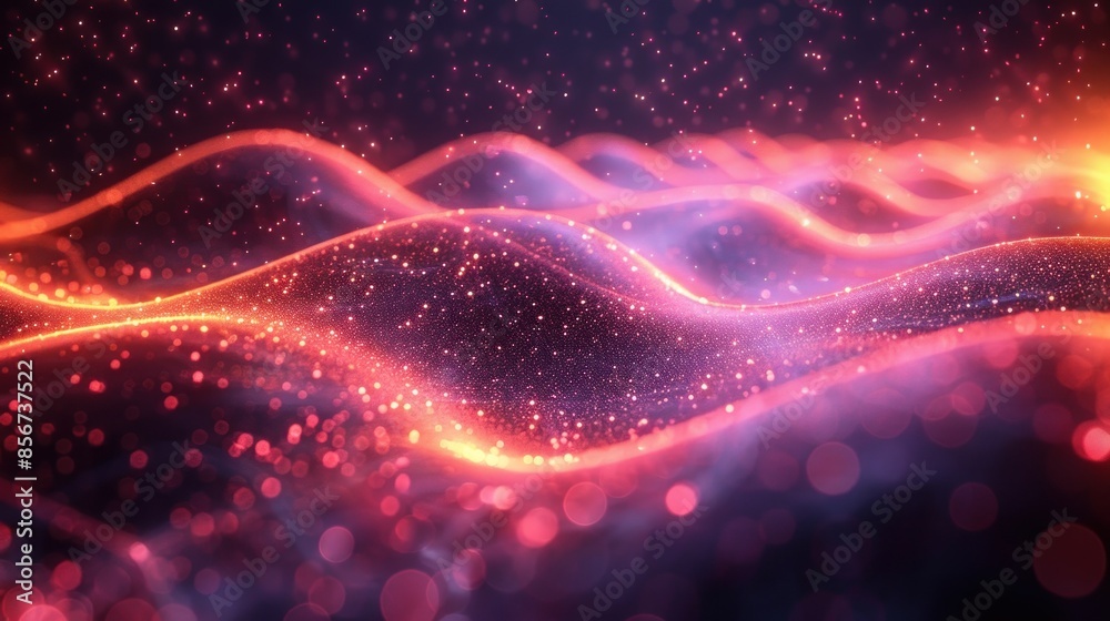 Abstract Red and Orange Glittering Waves Abstract Red and Orange Glittering Waves