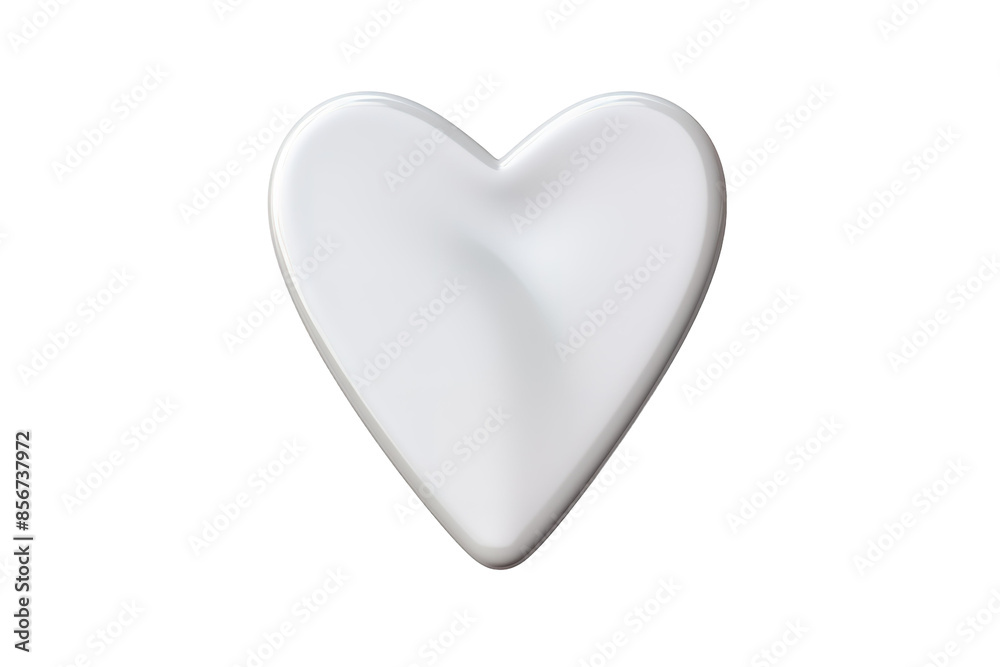 A Smooth White Heart Shape Isolated On A White Background on a Clear PNG or White Background. A Smooth White Heart Shape Isolated On A White Background on a Clear PNG or White Background.