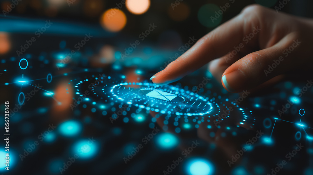 a person using finger to press the send button on an email icon symbols a person using finger to press the send button on an email icon symbols
