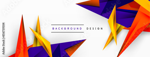 Minimal geometric abstract background. Low poly dynamic triangle design. Trendy techno business template for wallpaper, banner, background or landing