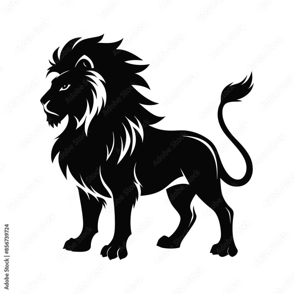 Angry lion sihlouette Angry lion sihlouette