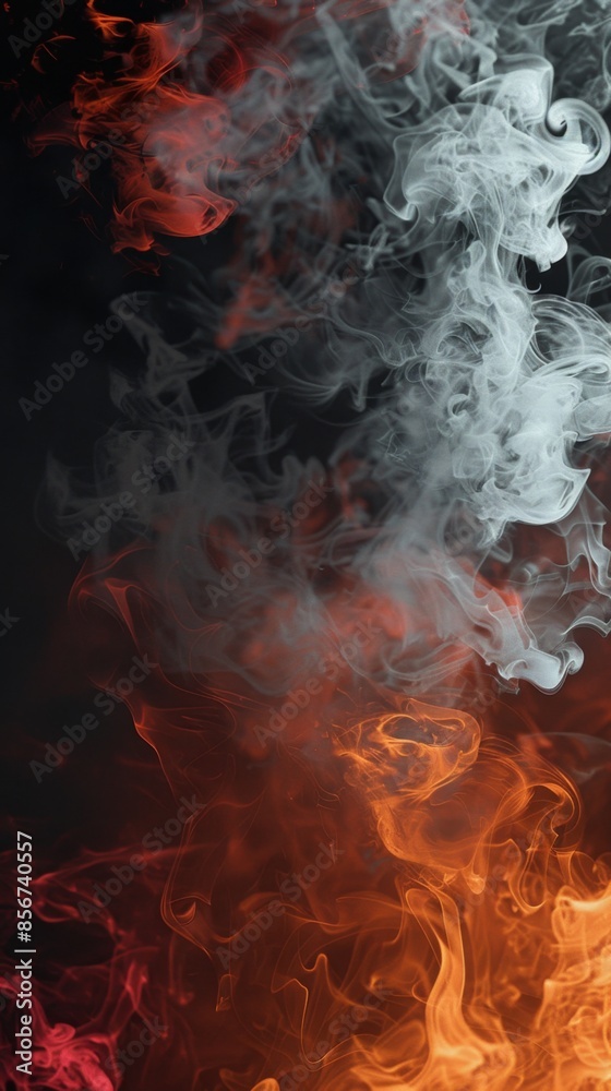 Fototapeta premium Abstract Smoke and Heat with Copy Space in Wide Banner. High-Resolution AI-Generated Wallpaper for Dynamic Backgrounds
