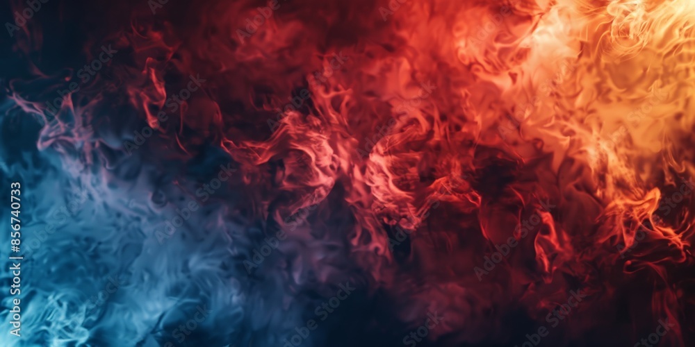 Fototapeta premium Abstract Smoke and Heat with Copy Space in Wide Banner. High-Resolution AI-Generated Wallpaper for Dynamic Backgrounds