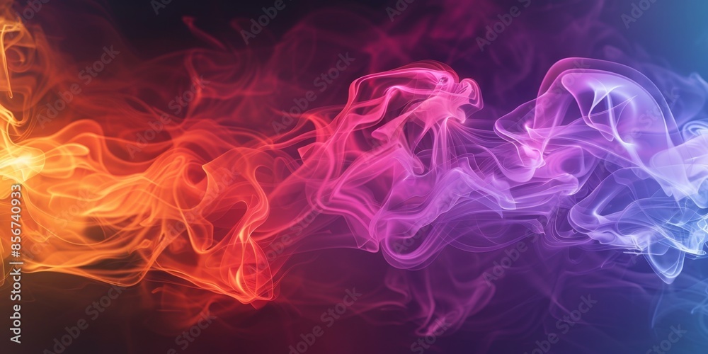 Obraz premium Abstract Smoke and Heat with Copy Space in Wide Banner. High-Resolution AI-Generated Wallpaper for Dynamic Backgrounds