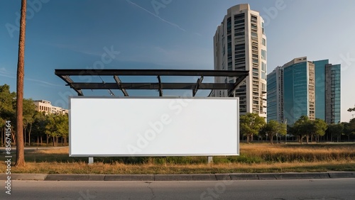 Plain Empty Blank White Billboard Mockup Advertisement