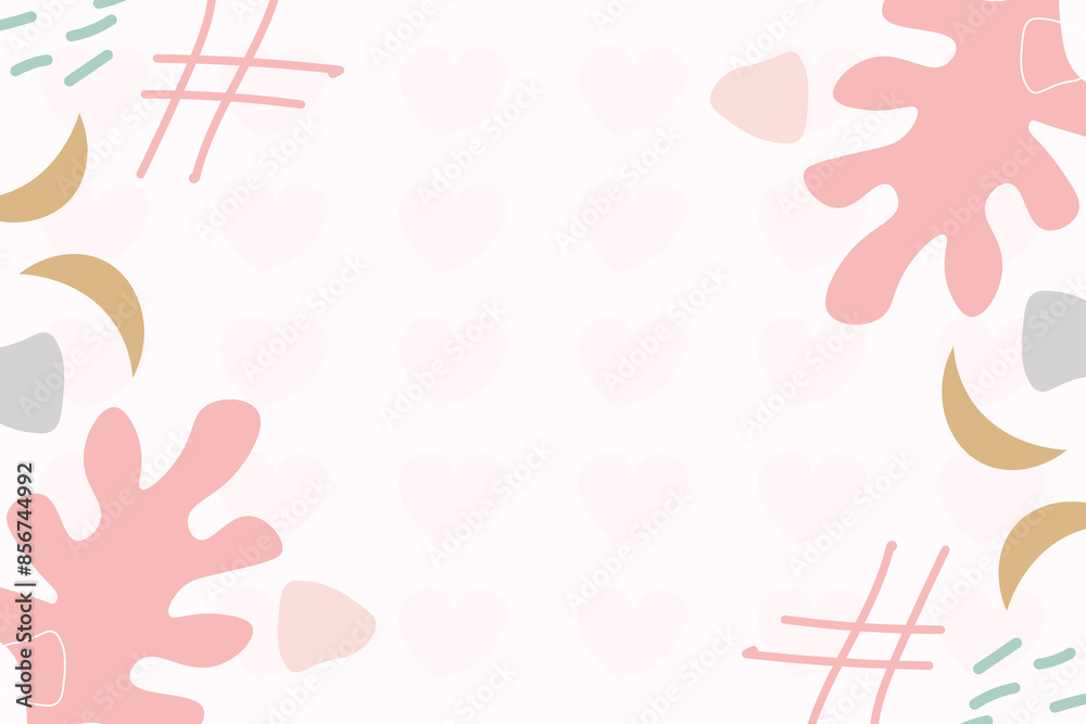Fototapeta premium Cute doodle shape element background template