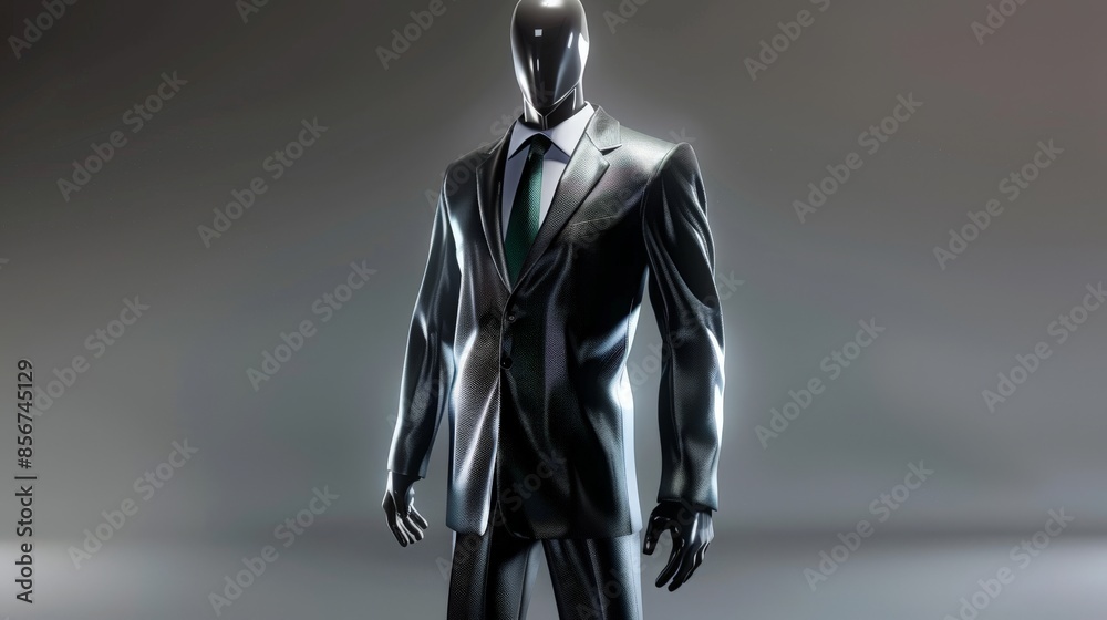 A mockup of a suit in a minimalistic setting with ample space around it for text or logo placement A mockup of a suit in a minimalistic setting with ample space around it for text or logo placement