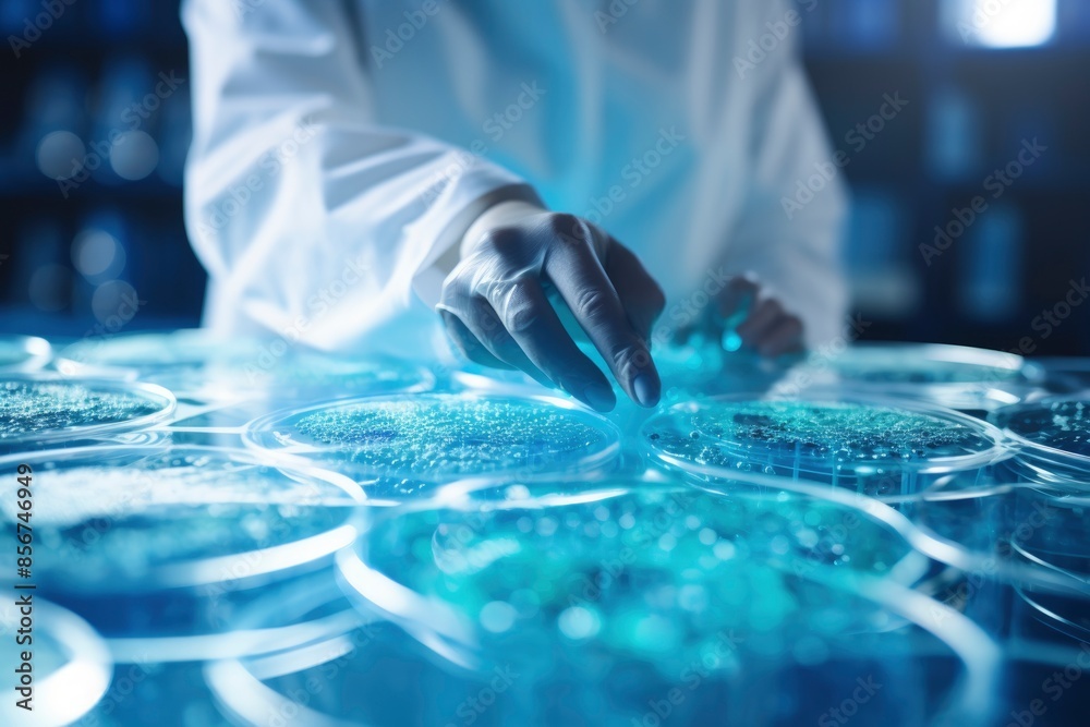 person in the laboratory preparing samples for experiment. generative ai person in the laboratory preparing samples for experiment. generative ai